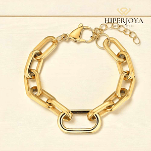 Pulsera de acero con eslabones combinados 