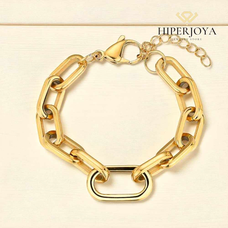 Pulsera de acero con eslabones combinados  2