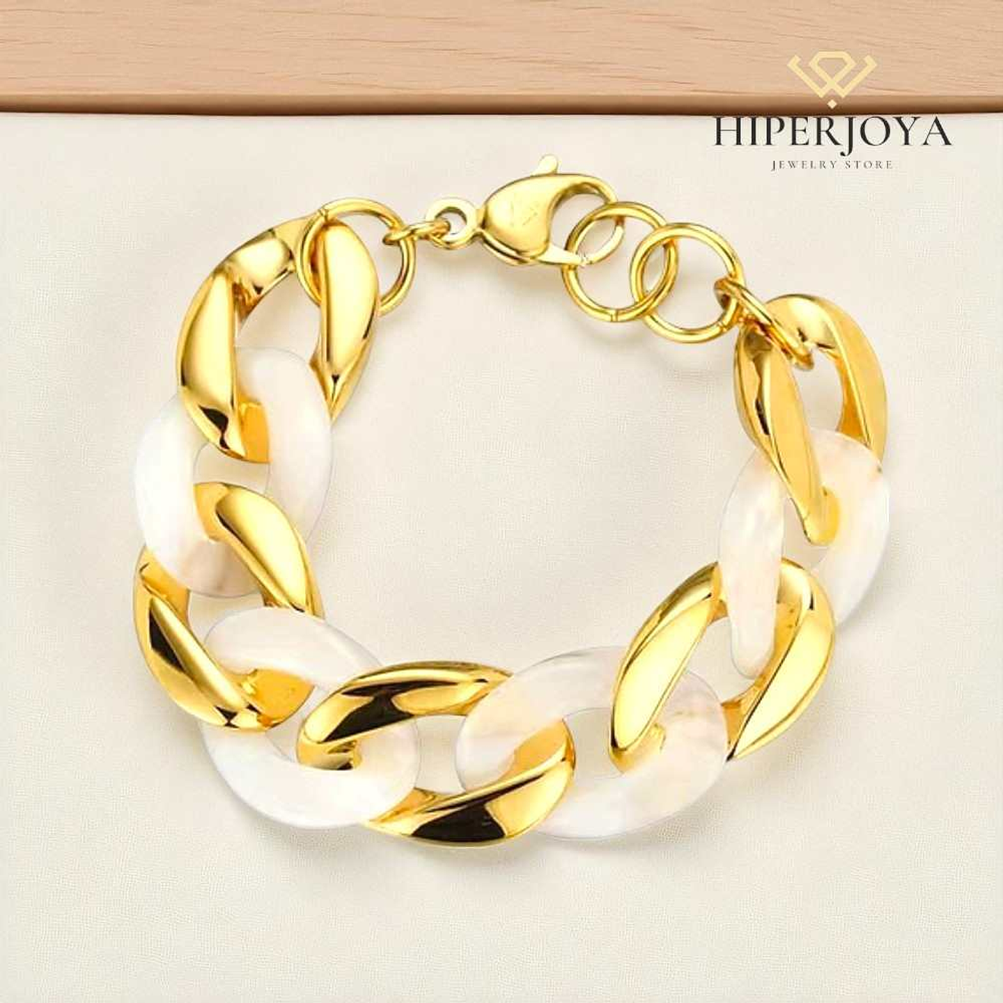 Pulsera acero barbado blanco  3