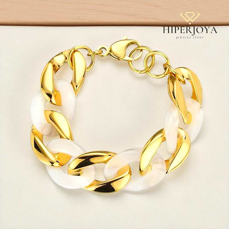 Pulsera acero barbado blanco  3