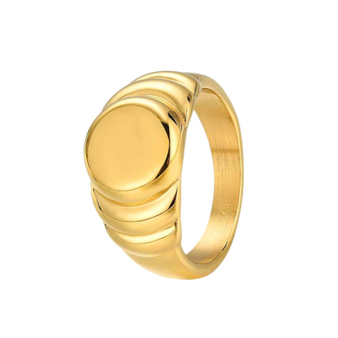 Anillo de sello brazo gallonado acero  1