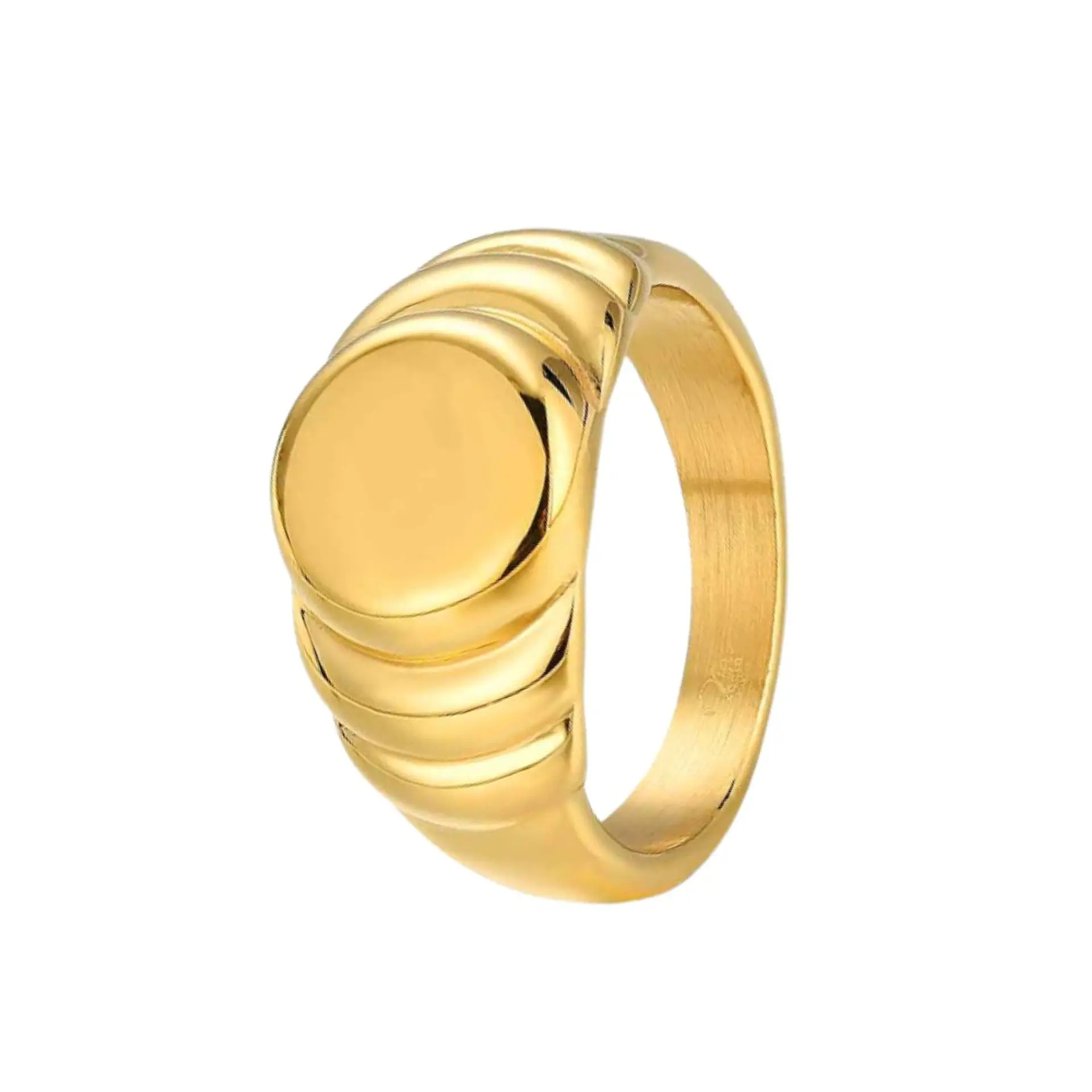Anillo de sello brazo gallonado acero  1