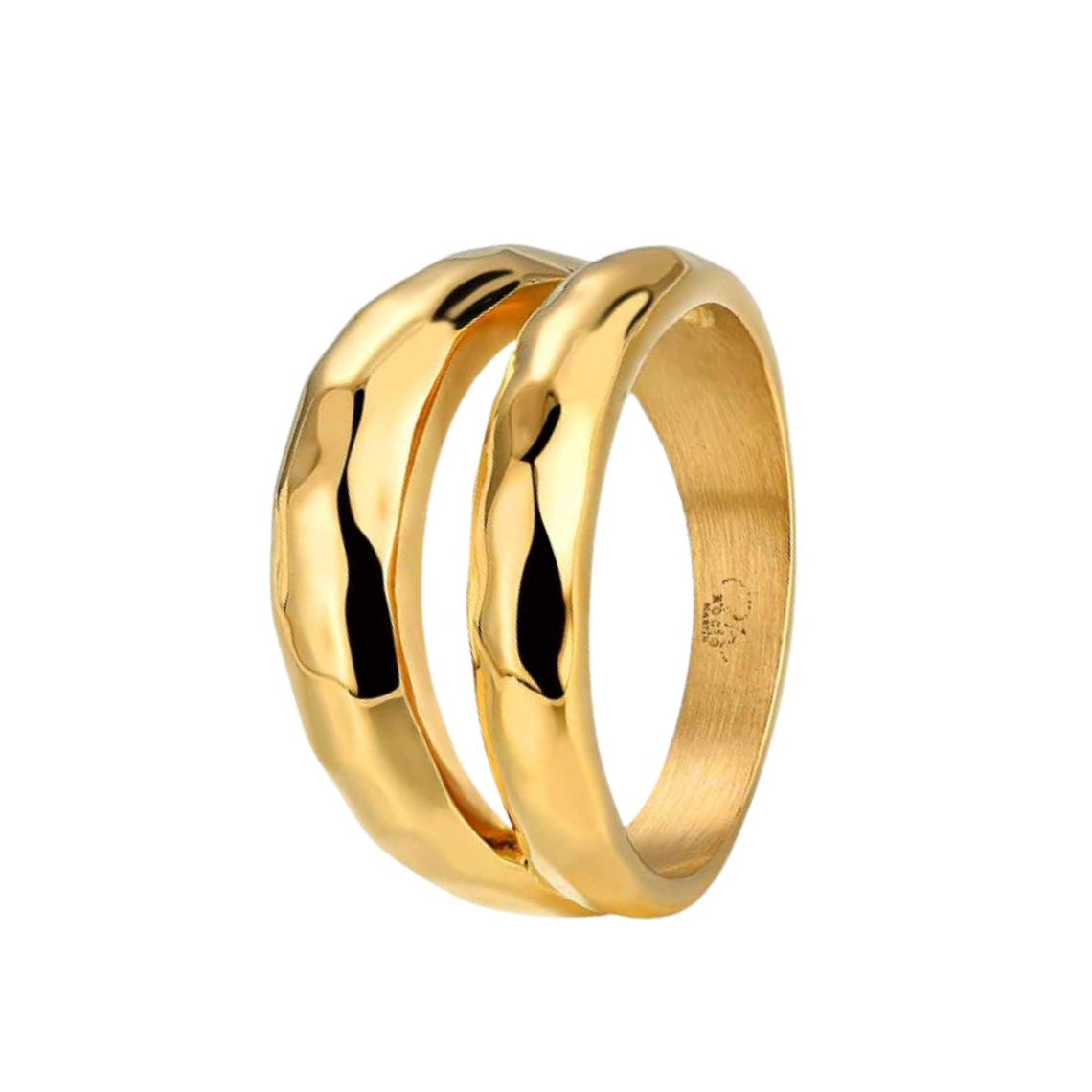 Anillo de acero doble martelé  1