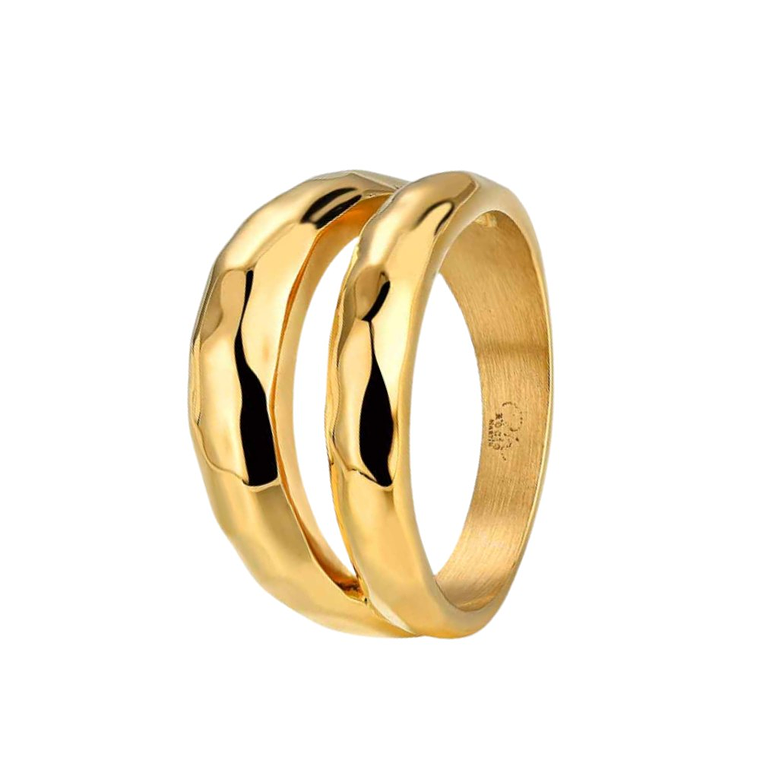 Anillo de acero doble martelé  1