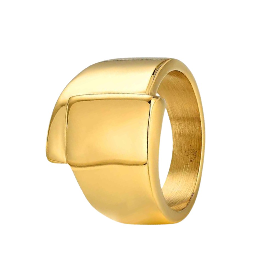 Anillo de acero cruzado plano 1