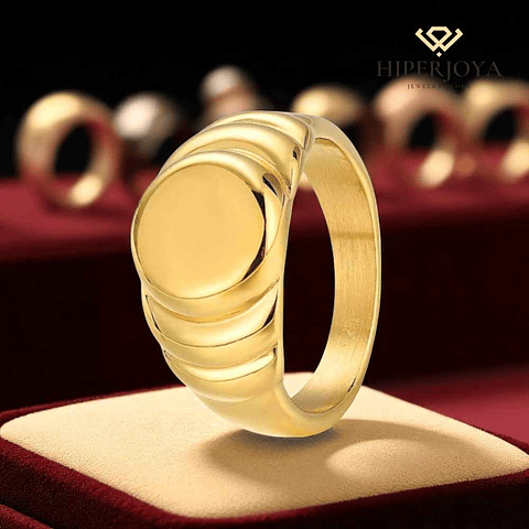 Anillo de sello brazo gallonado acero 