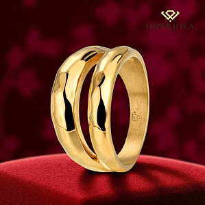 Anillo de acero doble martelé 