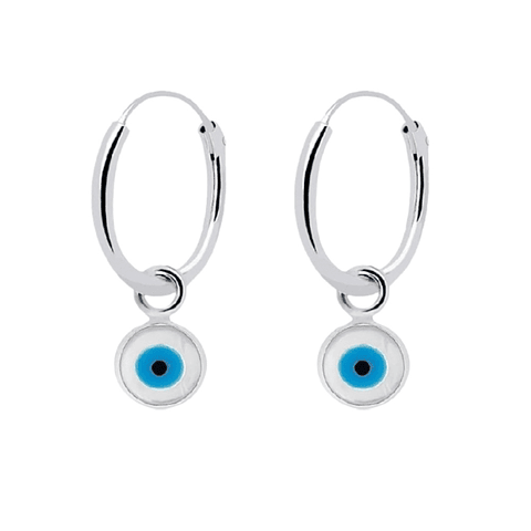 Pendientes ojo turco colgando