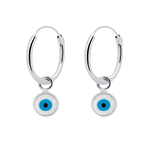 Pendientes ojo turco colgando