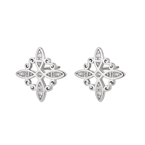 Pendiente plata nudo de bruja con circonitas 