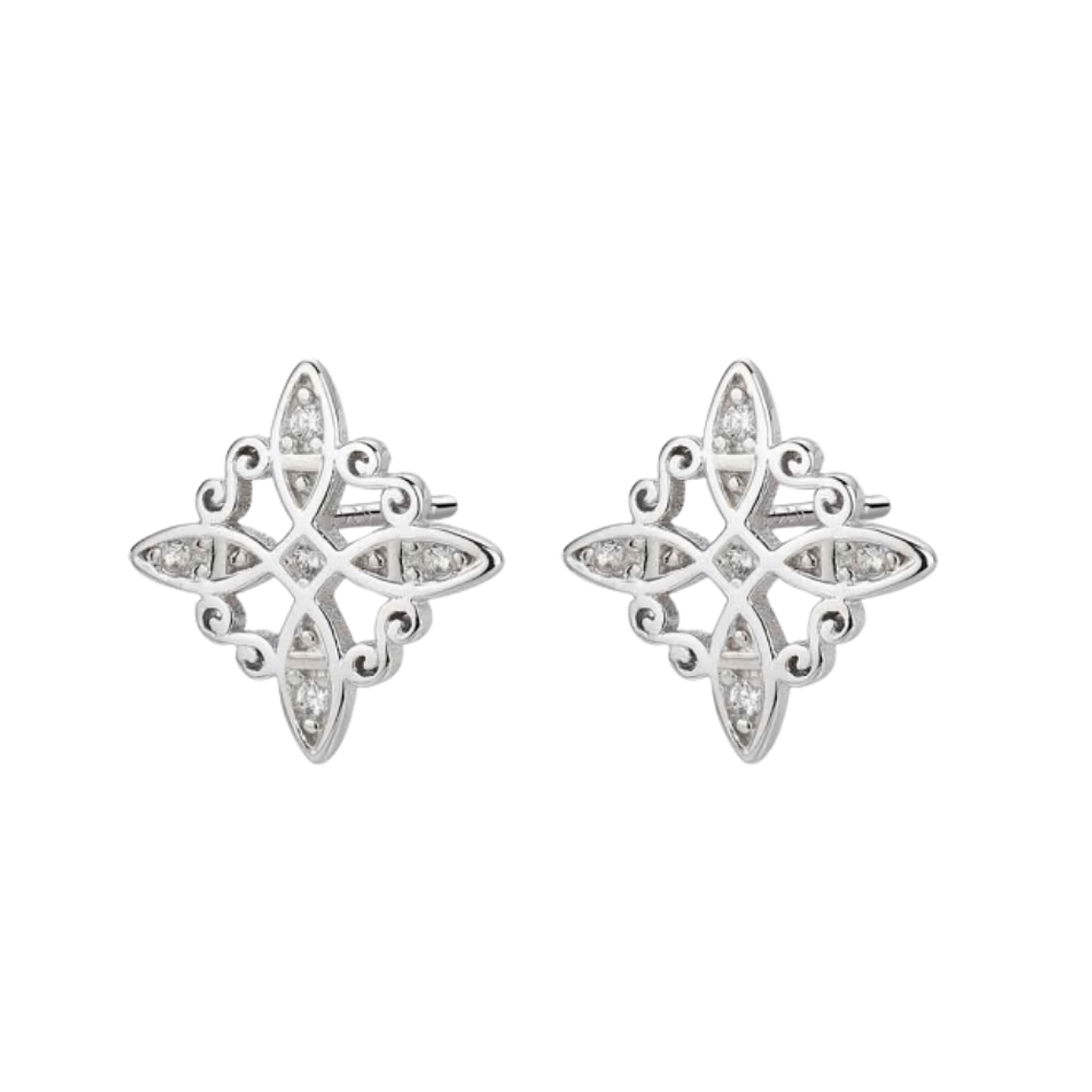 Pendientes nudo de bruja con circonitas 1