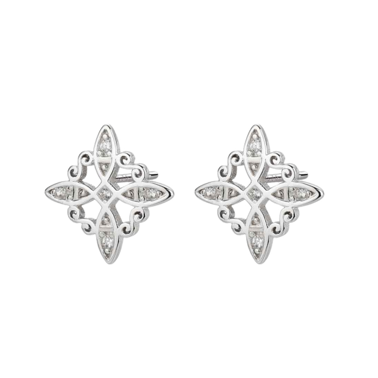 Pendientes nudo de bruja con circonitas 1