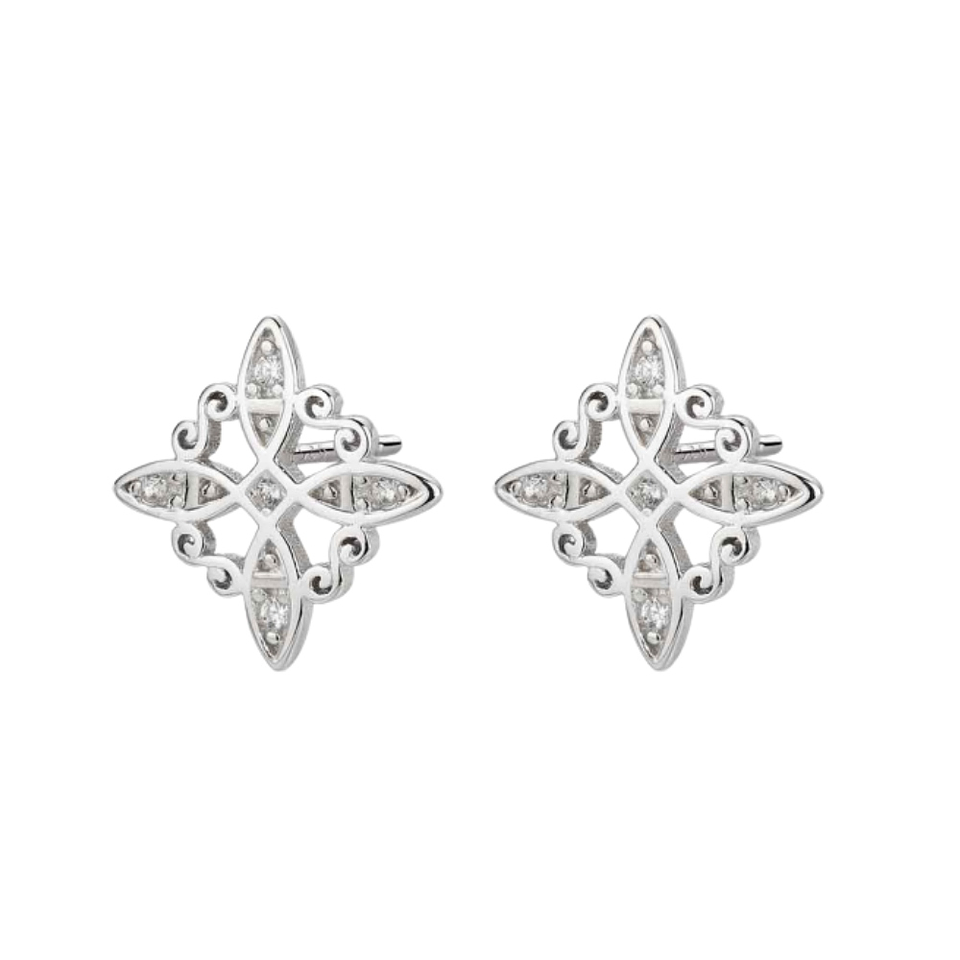 Pendientes nudo de bruja con circonitas 1