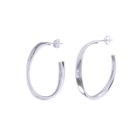 Pendientes de plata aro ovalado