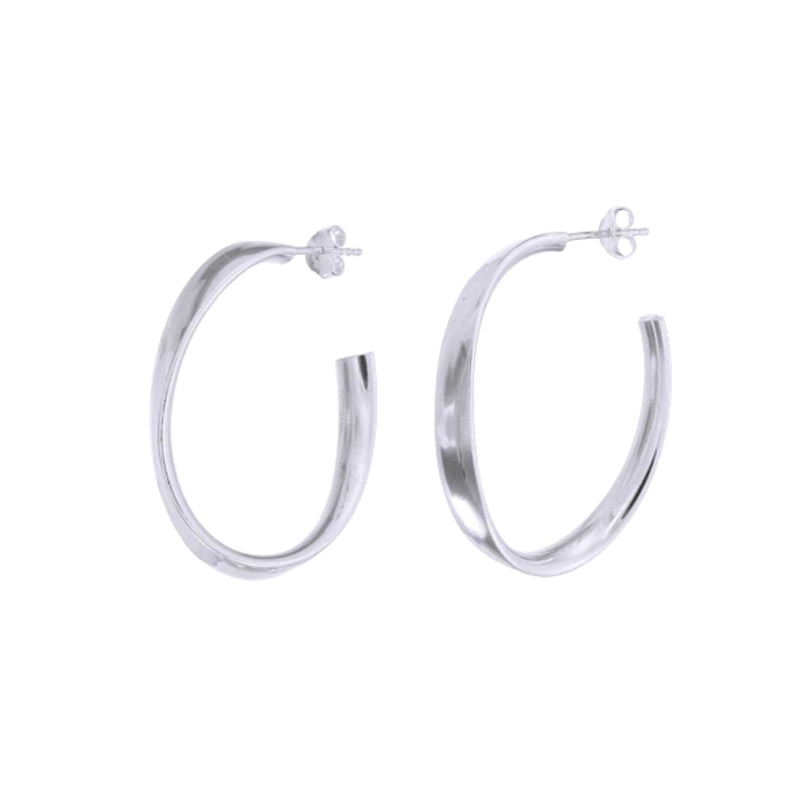 Pendientes de plata aro ovalado 1