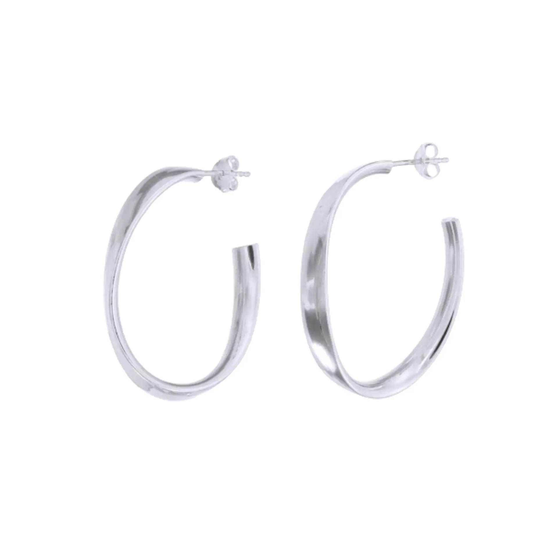 Pendientes de plata aro ovalado 1
