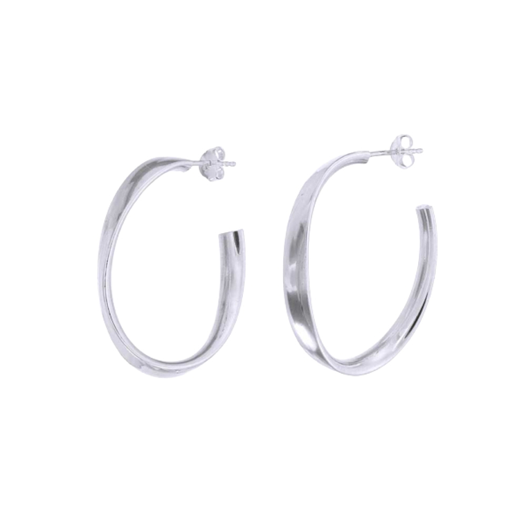 Pendientes de plata aro ovalado 1