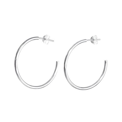 Pendientes de plata aro tubo