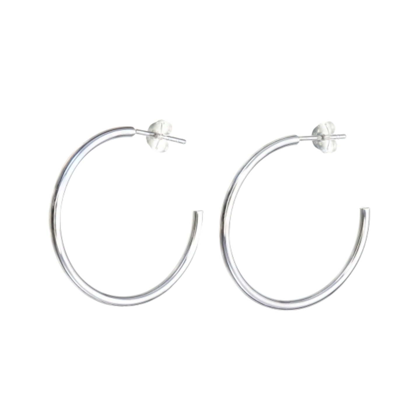 Pendientes de plata aro tubo 1