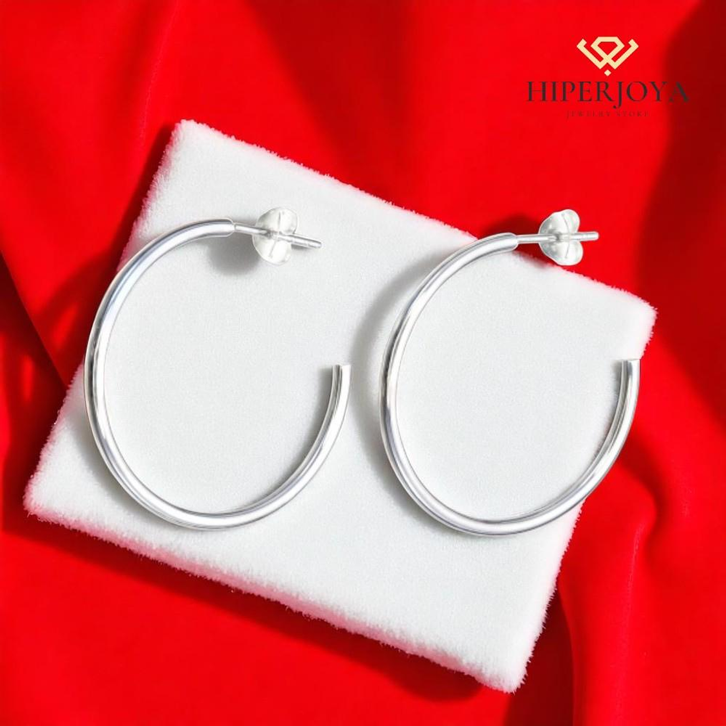 Pendientes de plata aro tubo 2