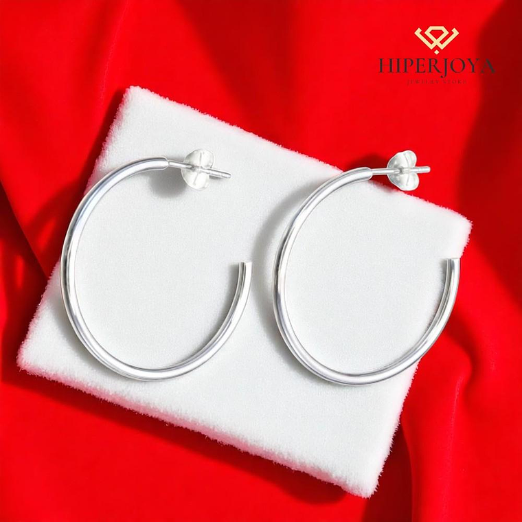 Pendientes de plata aro tubo 2