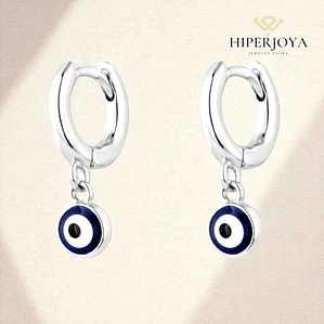 Pendiente de ojo turco redondo