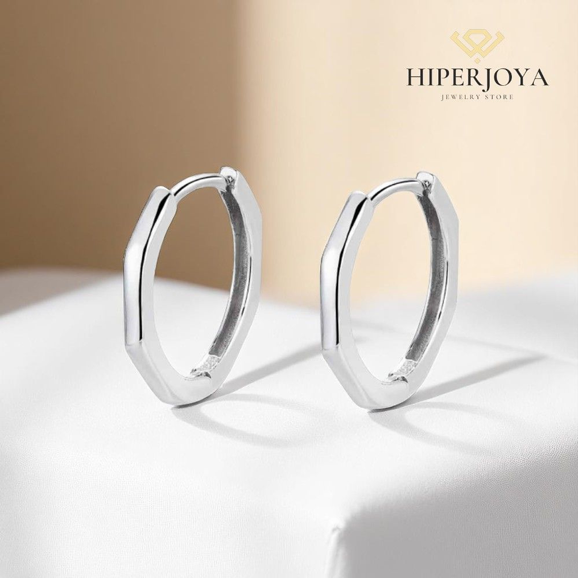 Pendientes de aro hexagonal 2