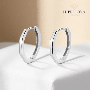 Pendientes de aro hexagonal