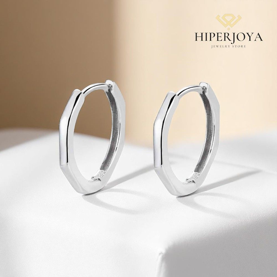 Pendientes de aro hexagonal 2