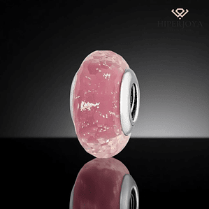 Abalorio murano prisma azul plata