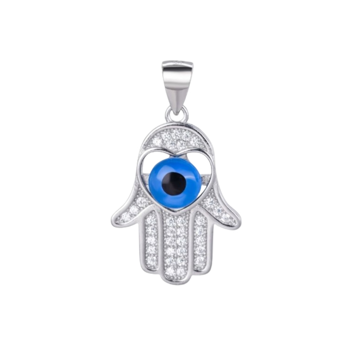 Colgante de Hamsa con ojo y circonitas 1