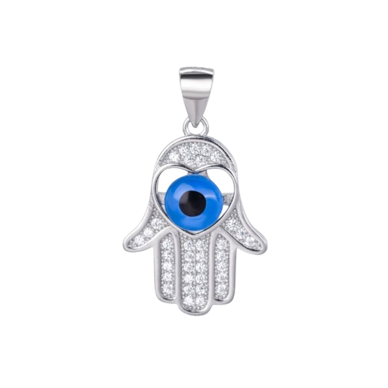 Colgante de Hamsa con ojo y circonitas 1
