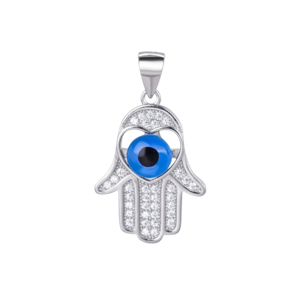 Colgante de Hamsa con ojo y circonitas 1