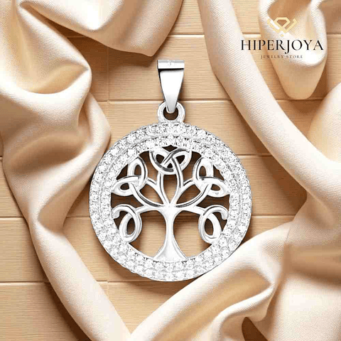 Colgante árbol de la vida con circonitas