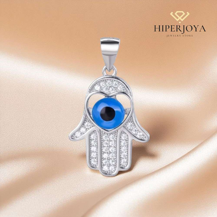 Colgante de Hamsa con ojo y circonitas 3