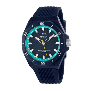 Reloj azul de silicona y plástico para caballero 