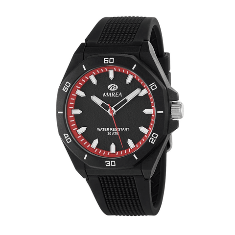 Reloj negro de silicona y plástico 