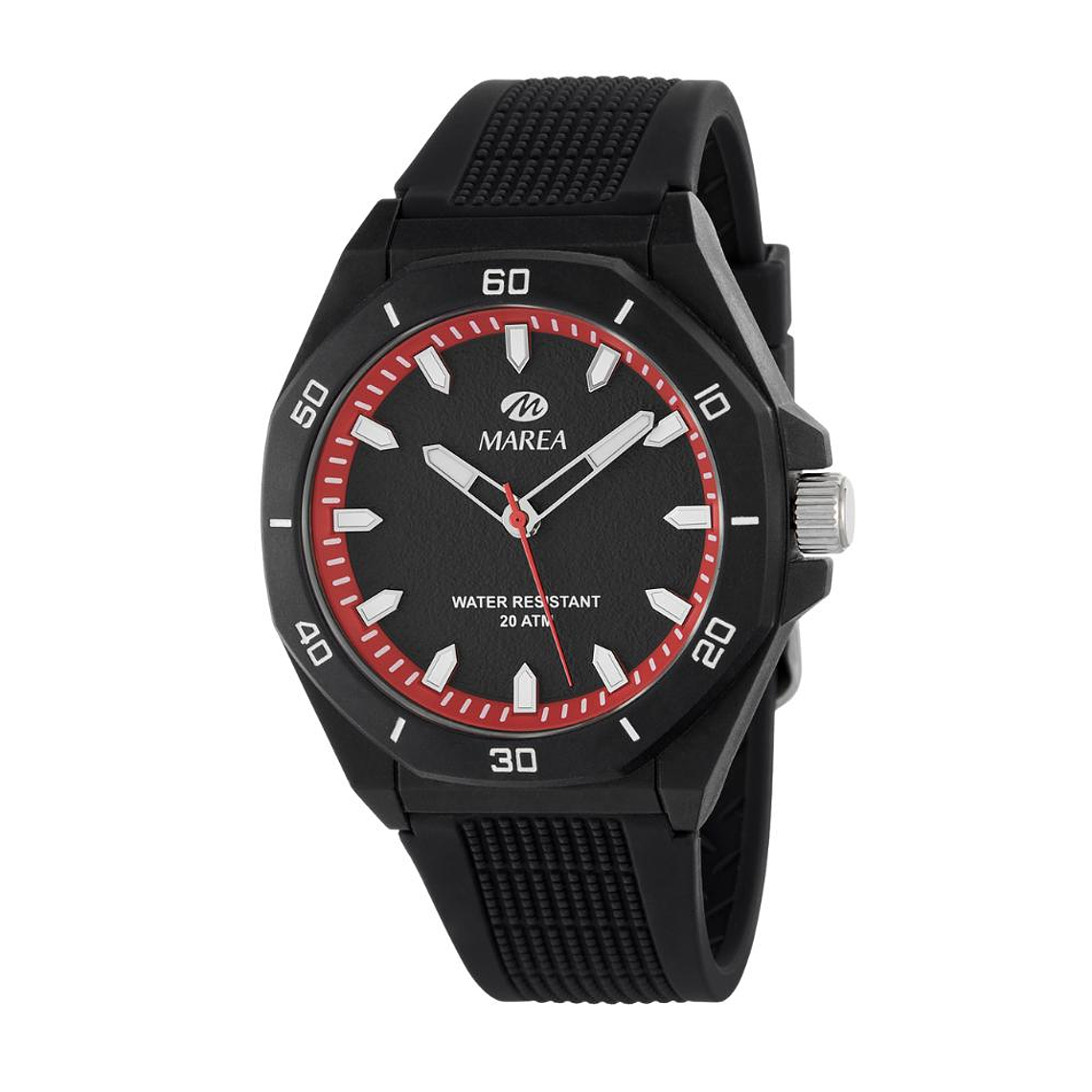 Reloj negro de silicona y plástico  1