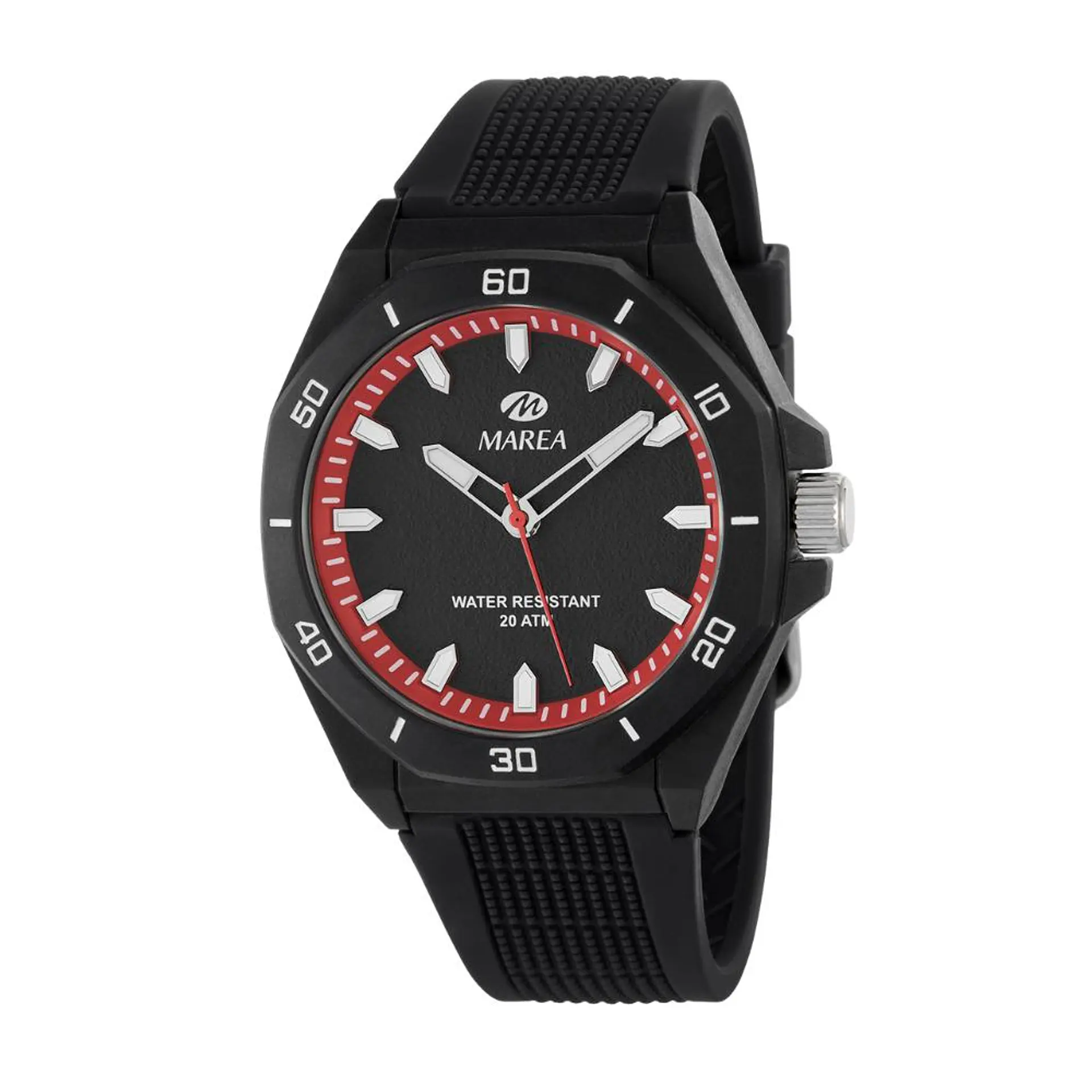 Reloj negro de silicona y plástico  1