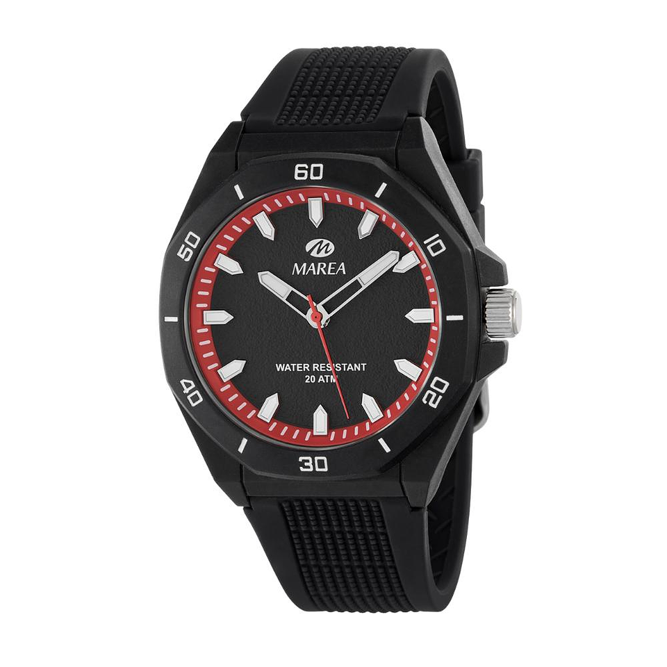 Reloj negro de silicona y plástico  1