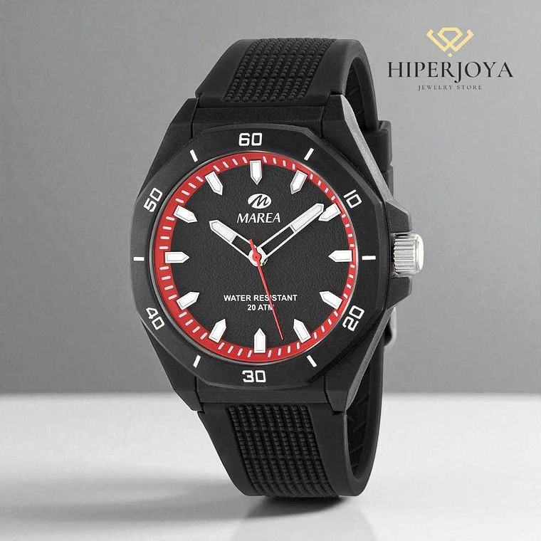 Reloj negro de silicona y plástico  3