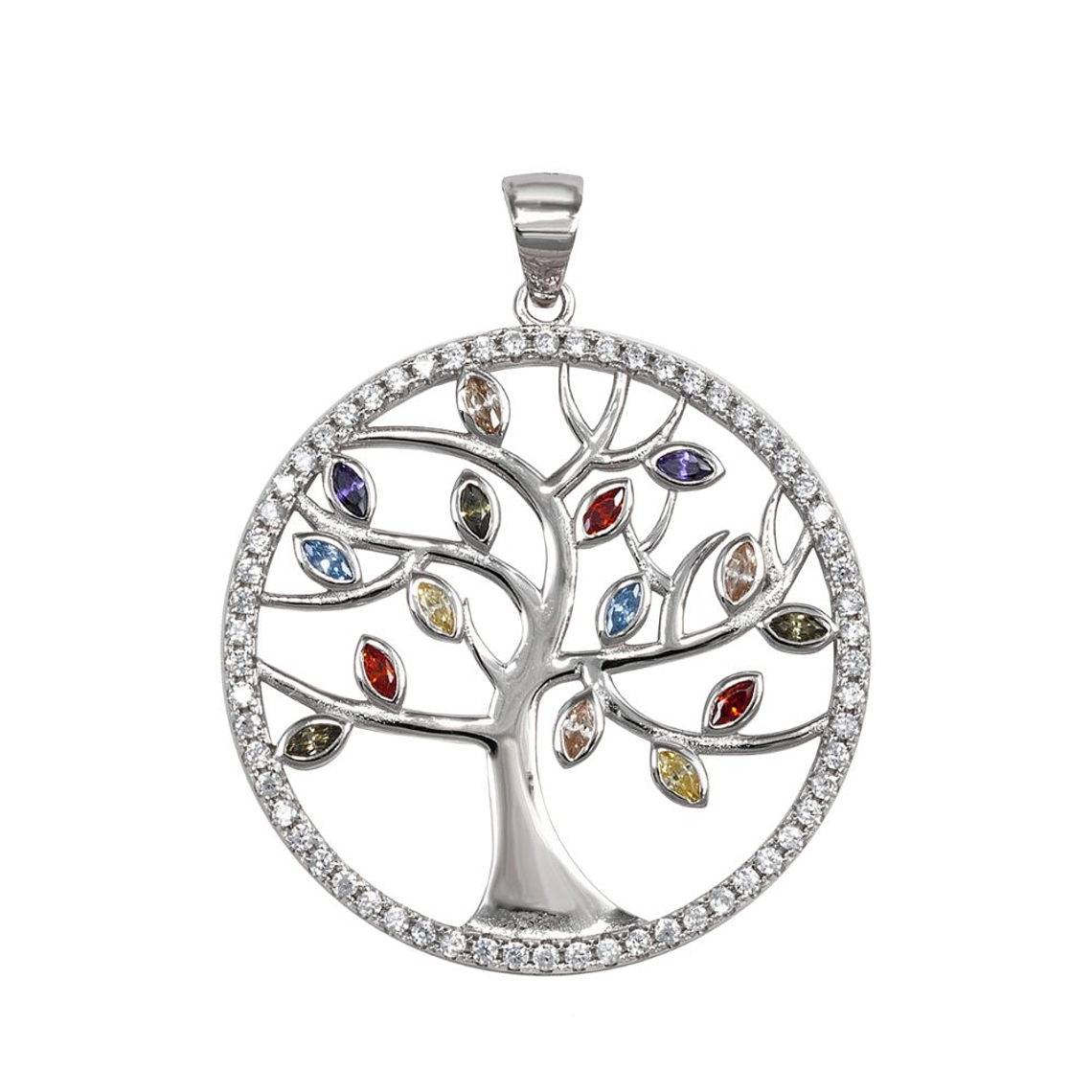 Colgante árbol de la vida circonitas multicolor  1