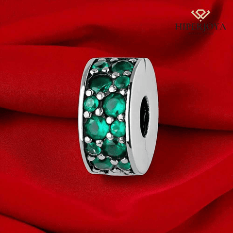 Abalorio verde plata