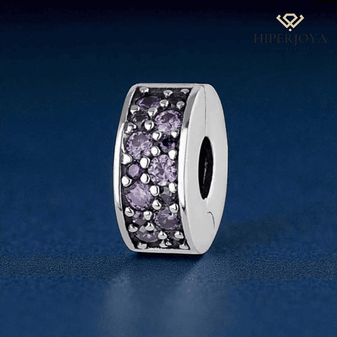 Abalorio violeta plata