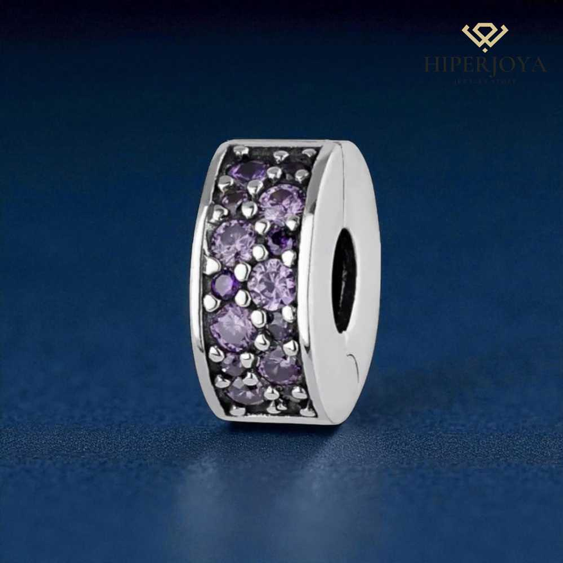 Abalorio violeta plata 2