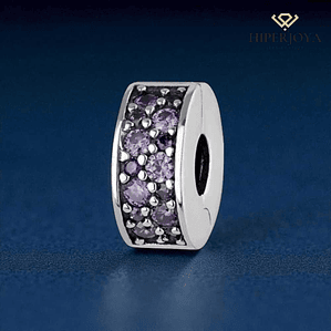 Abalorio violeta plata