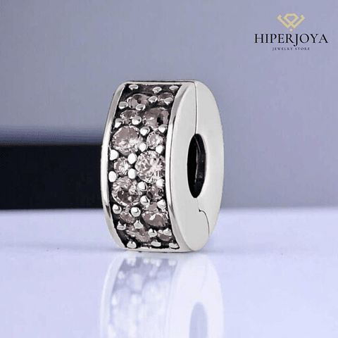 Abalorio rosa claro plata