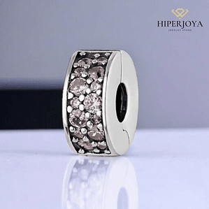 Abalorio rosa claro plata