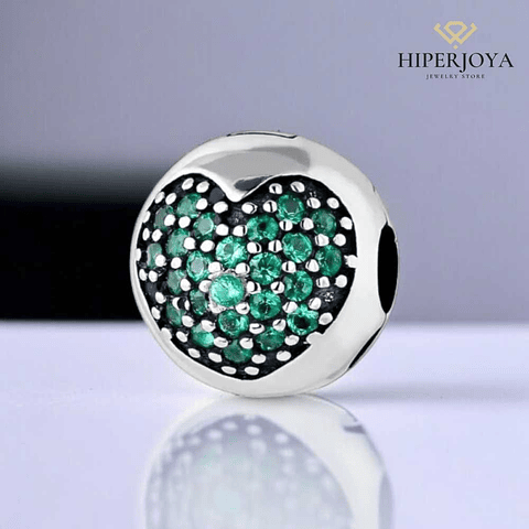 Abalorio plata verde