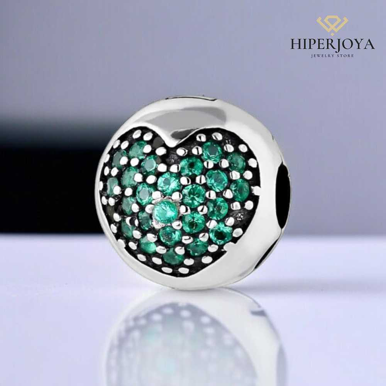 Abalorio plata verde 2